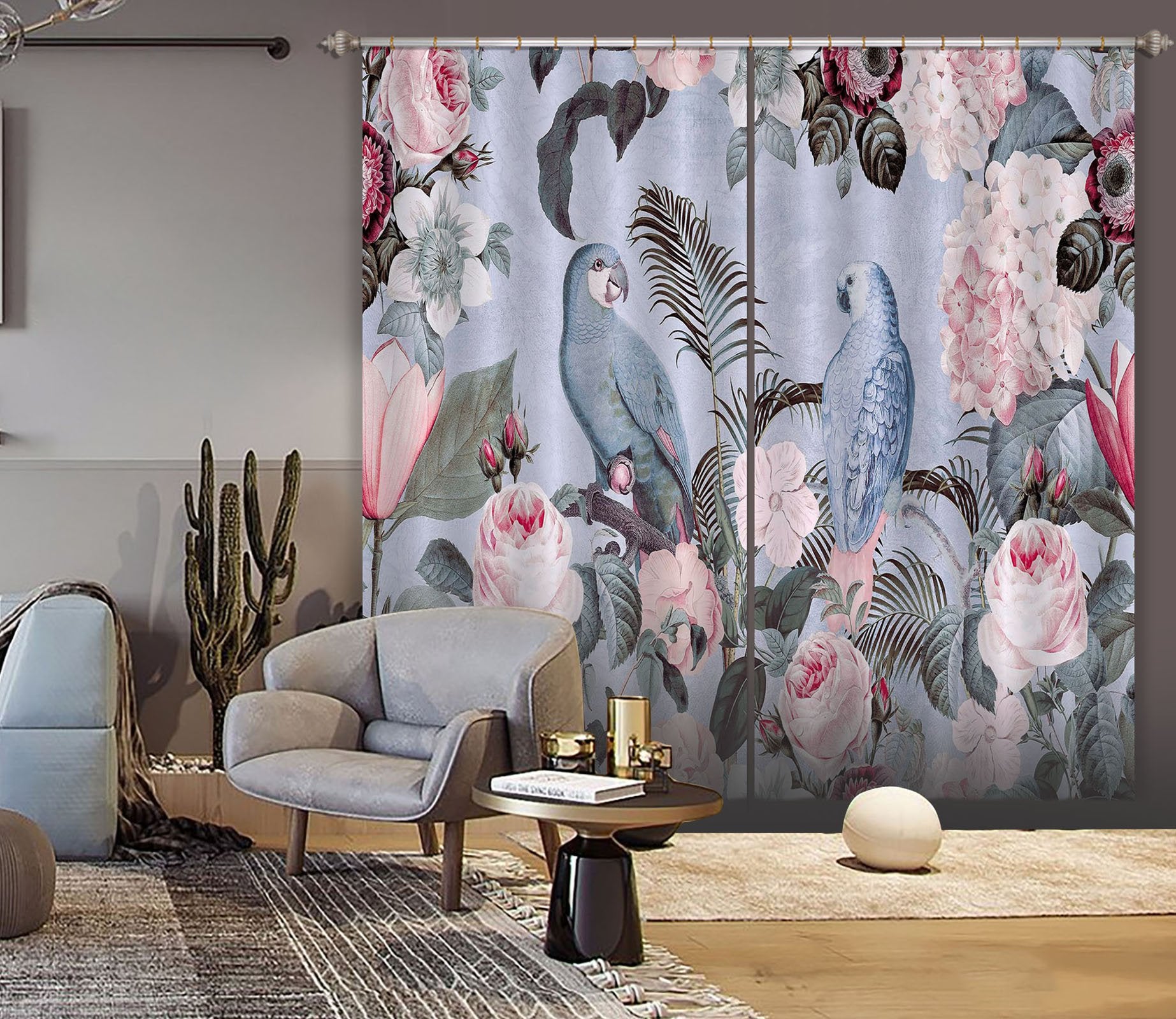 3D Bird Friends 068 Andrea haase Curtain Curtains Drapes Wallpaper AJ Wallpaper 