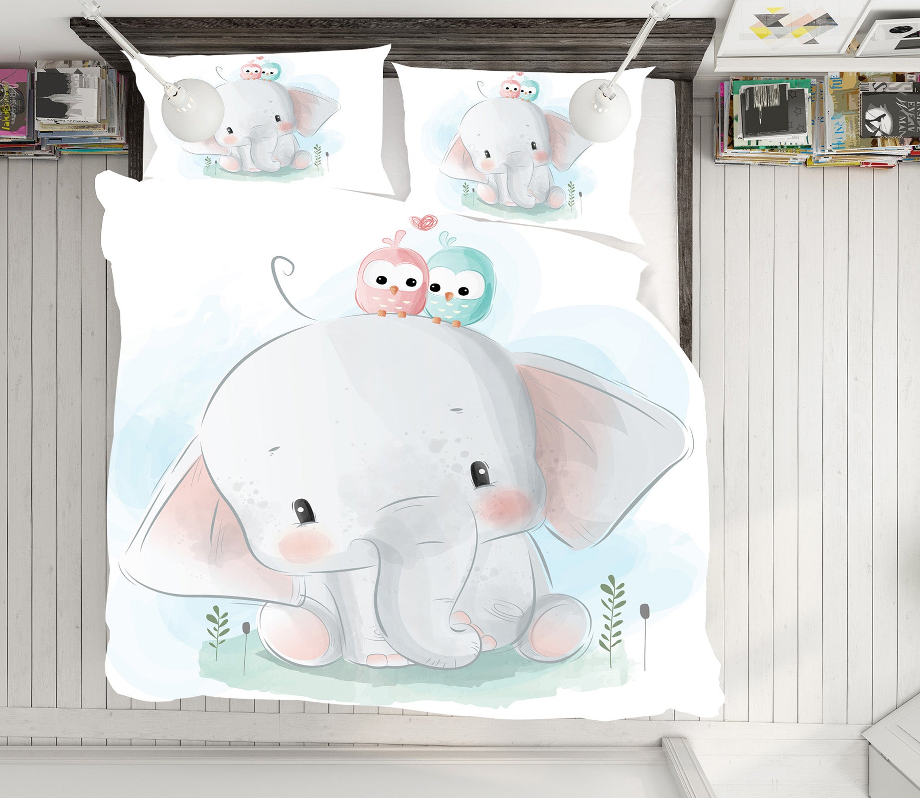 3D Elephant 64017 Bed Pillowcases Quilt