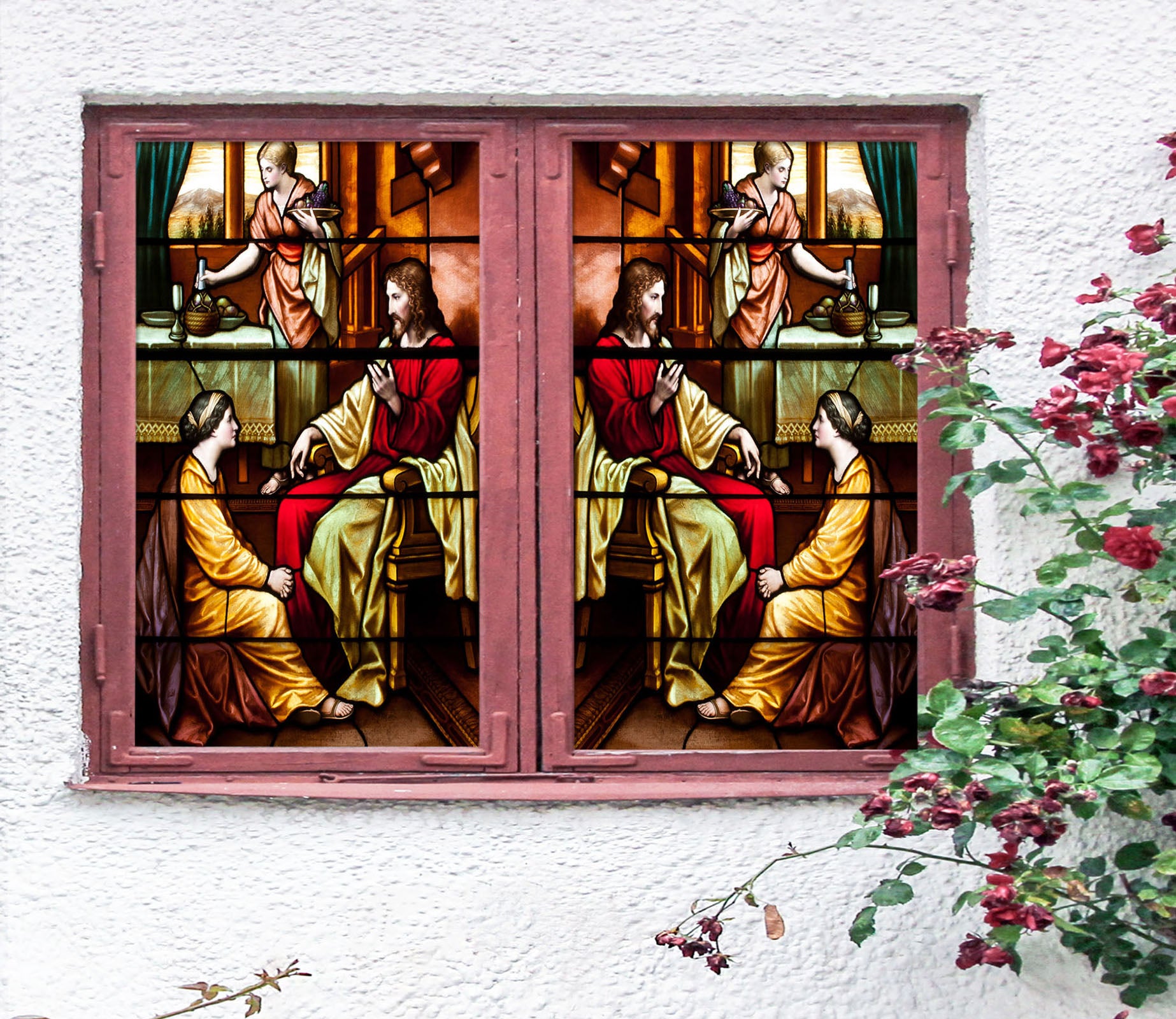 3D Royal Family 123 Window Film Print Sticker Cling Stained Glass UV Block