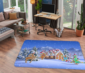 3D Christmas Snow 1049 Jerry LoFaro Rug Non Slip Rug Mat