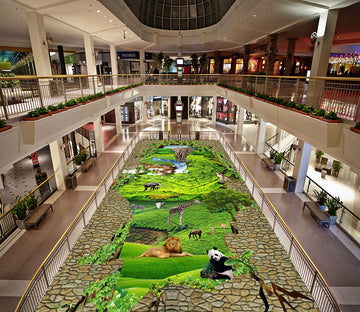 3D Grassland Animals 111 Floor Mural  Self-Adhesive Sticker Bathroom Non-slip Waterproof Flooring Murals