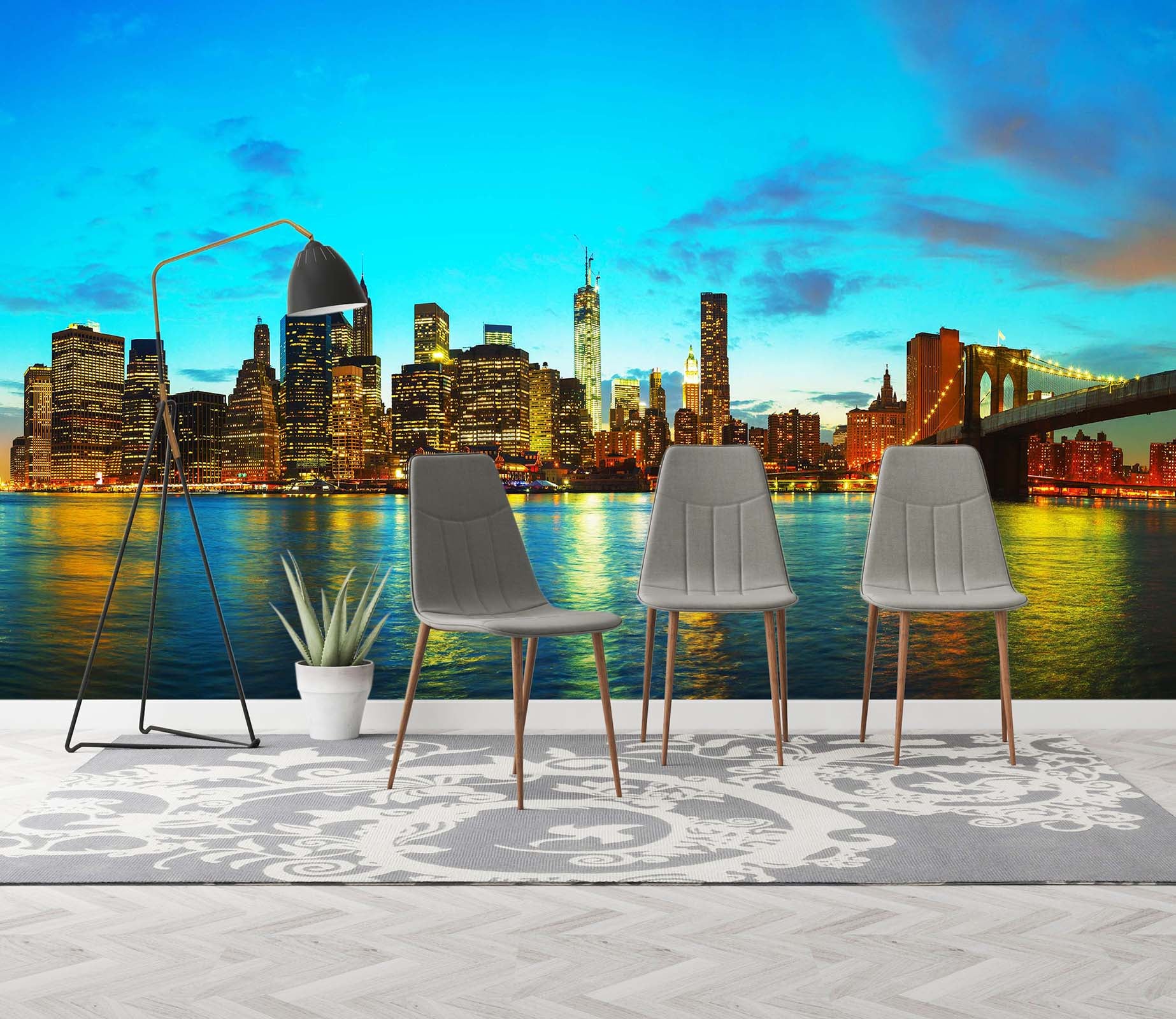 3D City Lights 1449 Wall Murals