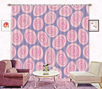 3D Pink Circle Flowers 11186 Kashmira Jayaprakash Curtain Curtains Drapes