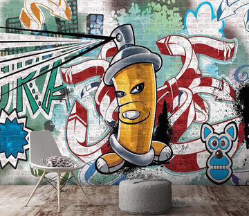 3D Graffiti Spray Can 040 Wall Murals