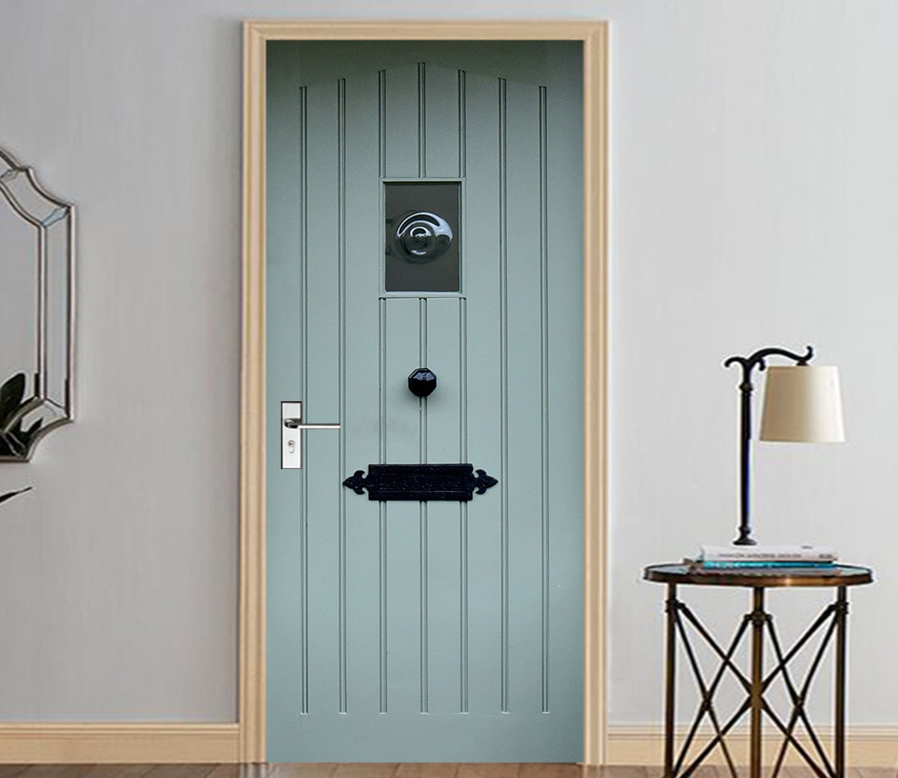 3D Blue Square Door 040 Door Mural