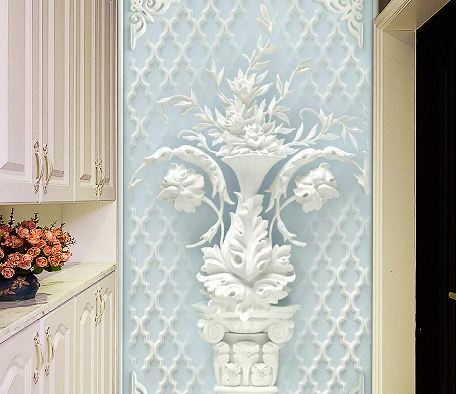 3D Carved Pillar Flower WC838 Wall Murals