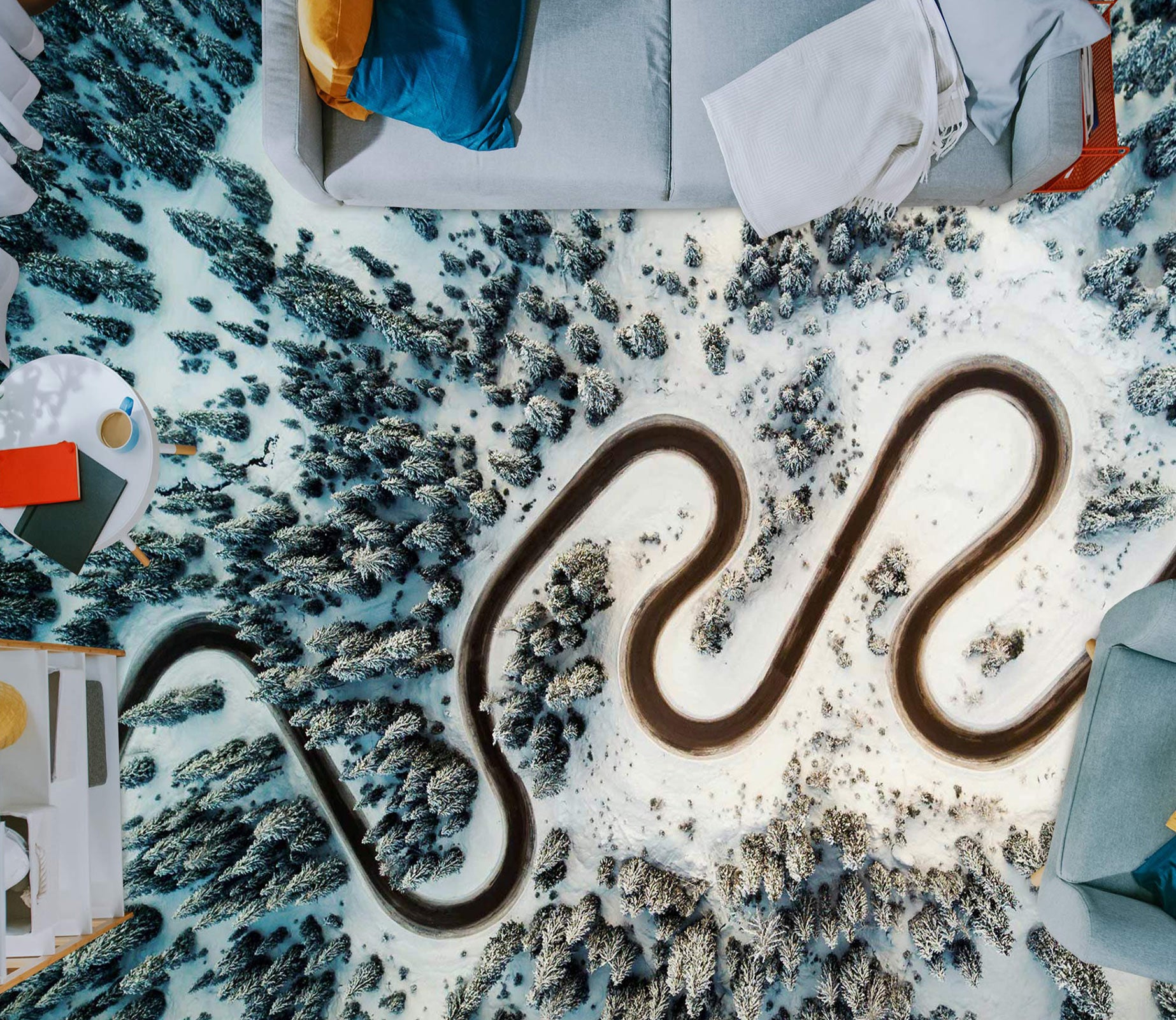 3D Curvy Road 108 Floor Mural