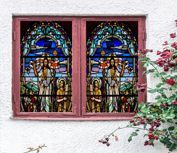 3D Religious Soldier 108 Window Film Print Sticker Cling Stained Glass UV Block