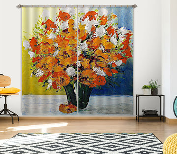 3D Painted Flowers 122 Allan P. Friedlander Curtain Curtains Drapes