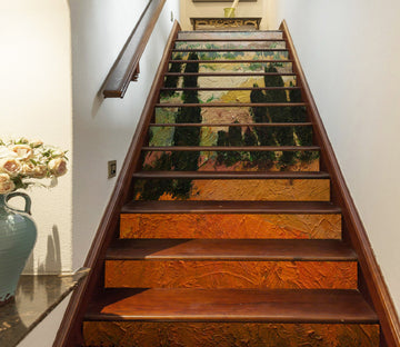 3D Tree Scene Oil Painting 90170 Allan P. Friedlander Stair Risers