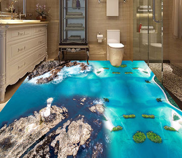 3D White Lighthouse 612 Floor Mural  Wallpaper Murals Rug & Mat Print Epoxy waterproof bath floor