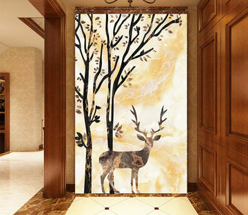3D Slate Deer WG057 Wall Murals