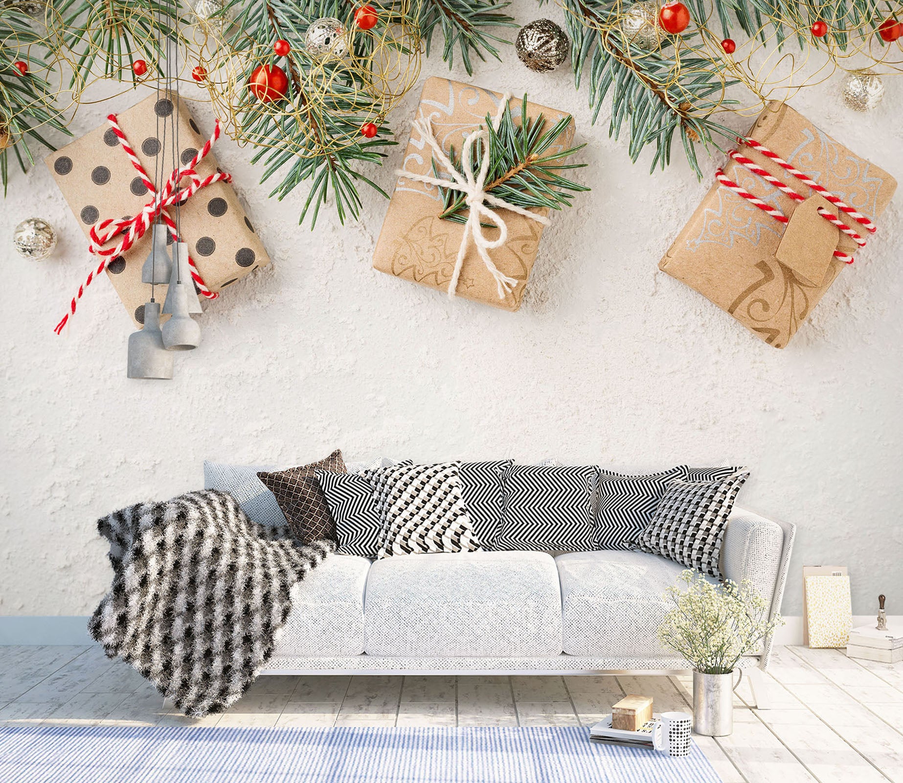 3D Branch Gift Box 57079 Wall Murals