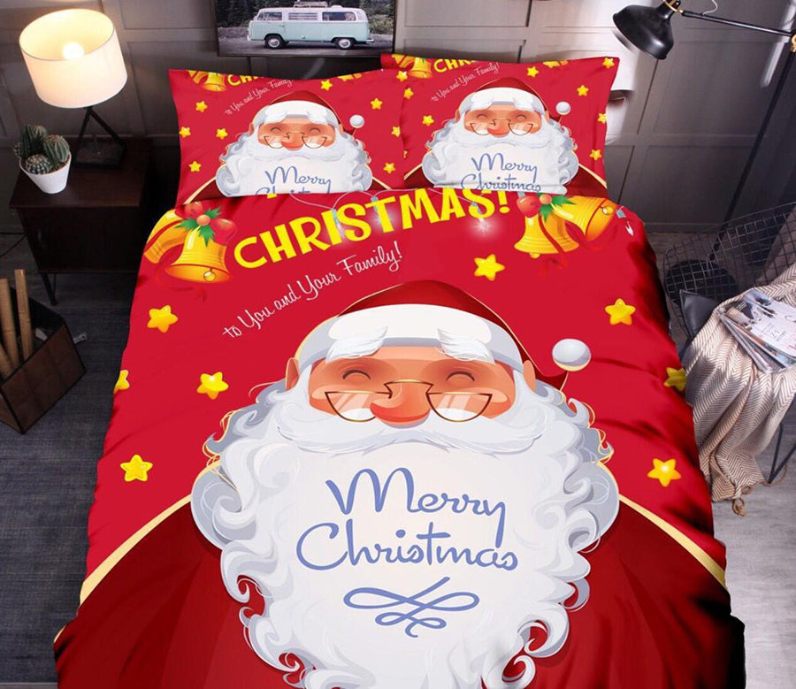 3D Santa Claus 32069 Christmas Quilt Duvet Cover Xmas Bed Pillowcases