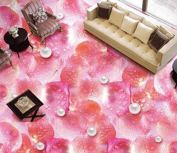 3D Pearl Petals 045 Floor Mural  Self-Adhesive Sticker Bathroom Non-slip Waterproof Flooring Murals