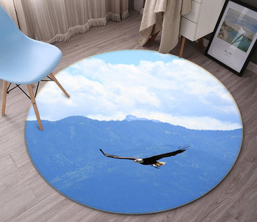 3D Blue Sky Bird 009 Animal Round Non Slip Rug Mat Mat AJ Creativity Home 