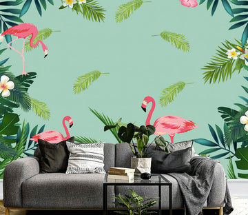 3D Pink Flamingo WG107 Wall Murals