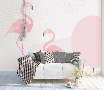 3D Pale Pink Flamingos 941 Wall Murals