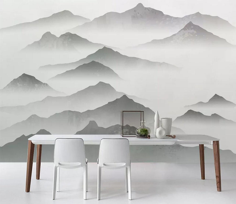 3D Misty Mountains WC1195 Wall Murals