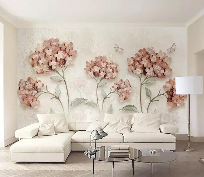 3D Pink Flowers 106 Wall Murals Wallpaper AJ Wallpaper 2 