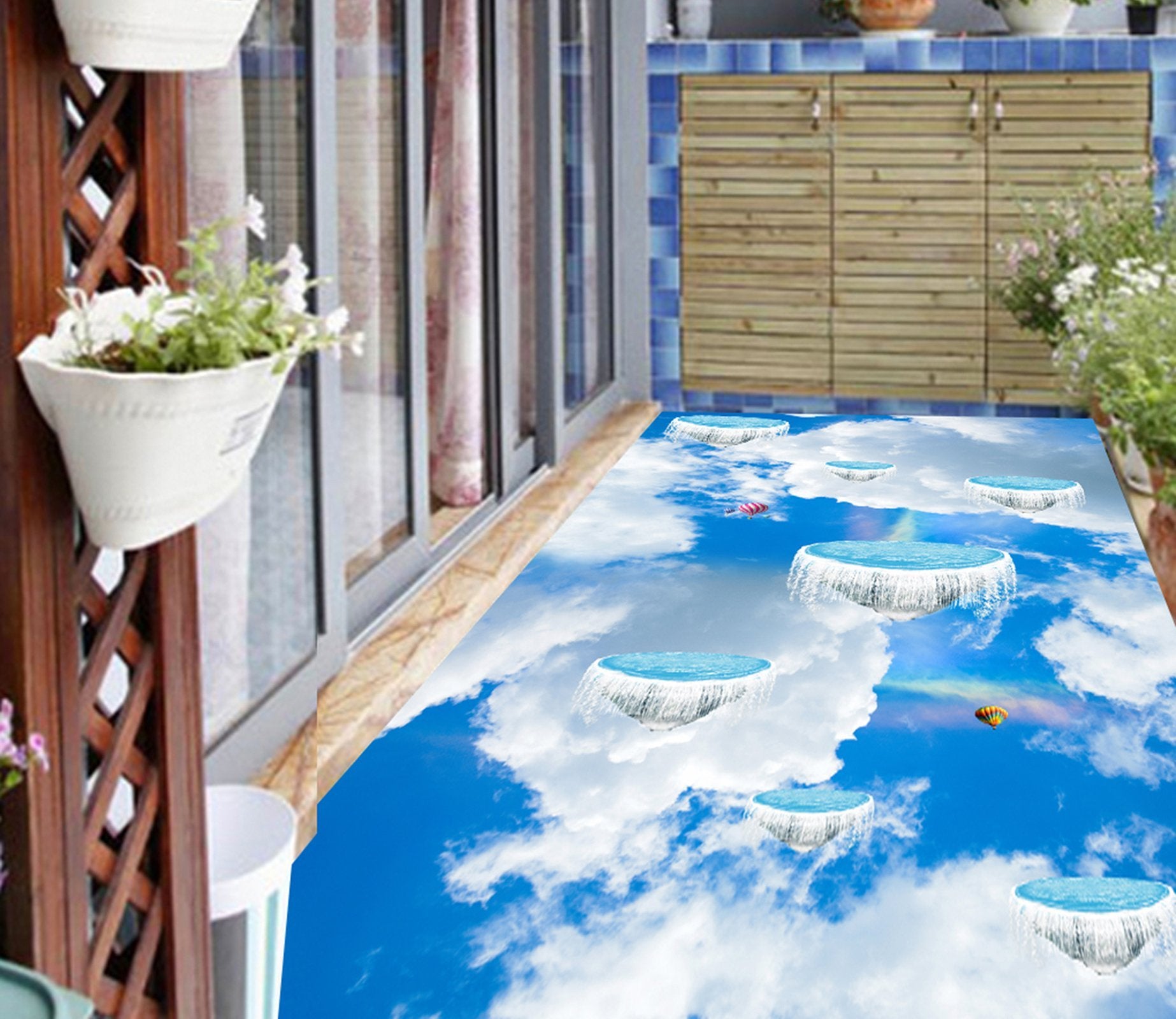 3D Mountain Cloud WG079 Floor Mural Wallpaper AJ Wallpaper 2 