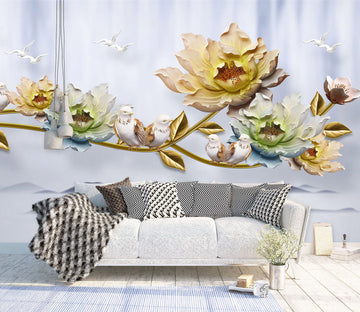 3D Carving Flowers 2064 Wall Murals