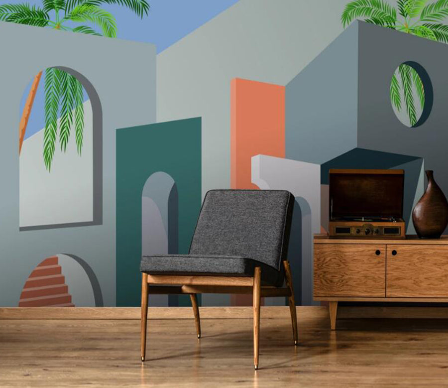 3D Morandi Building 310 Wall Murals