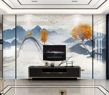 3D Blue Mountains 104 Wall Murals