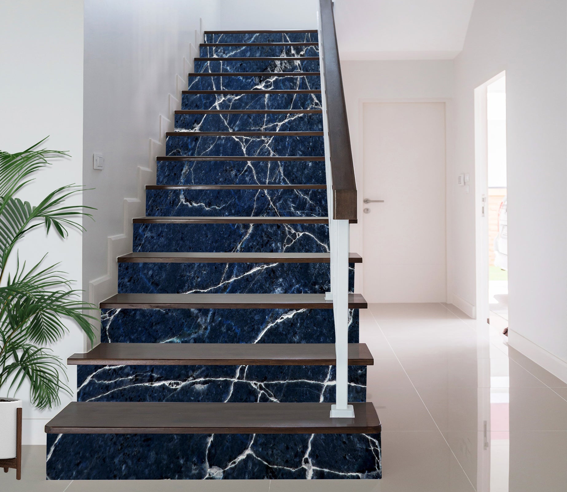 3D White Lines Of The Night 469 Stair Risers