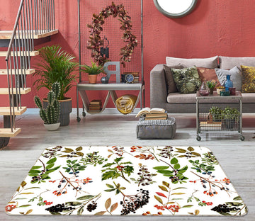 3D Blueberry Cherry Tomatoes 122 Uta Naumann Rug Non Slip Rug Mat