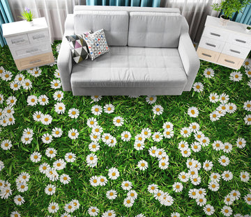 3D Fresh White Daisies 021 Floor Mural  Wallpaper Murals Rug & Mat Print Epoxy waterproof bath floor