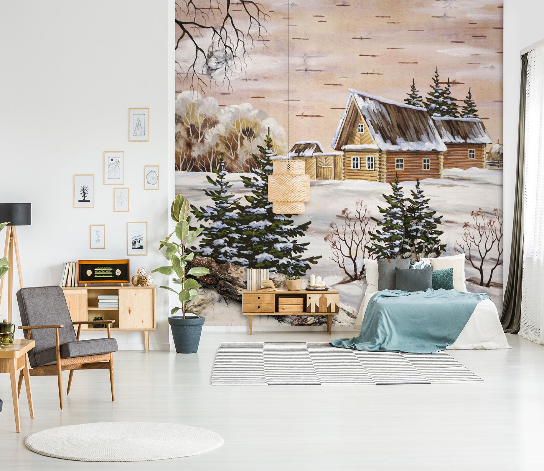 3D Snow Scene 1972 Wall Murals