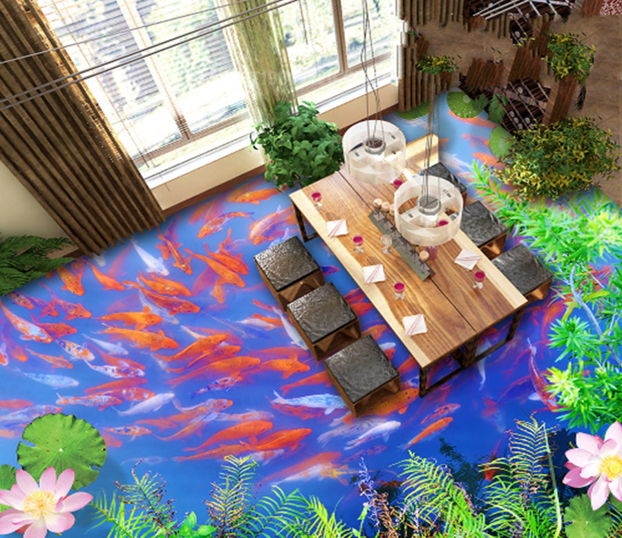 3D Koi Pond 236 Floor Mural  Wallpaper Murals Rug & Mat Print Epoxy waterproof bath floor