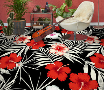 3D Rich Red Flowers 1231 Floor Mural  Wallpaper Murals Self-Adhesive Removable Print Epoxy