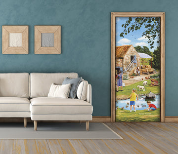 3D Farm Pool Duck 10302 Trevor Mitchell Door Mural