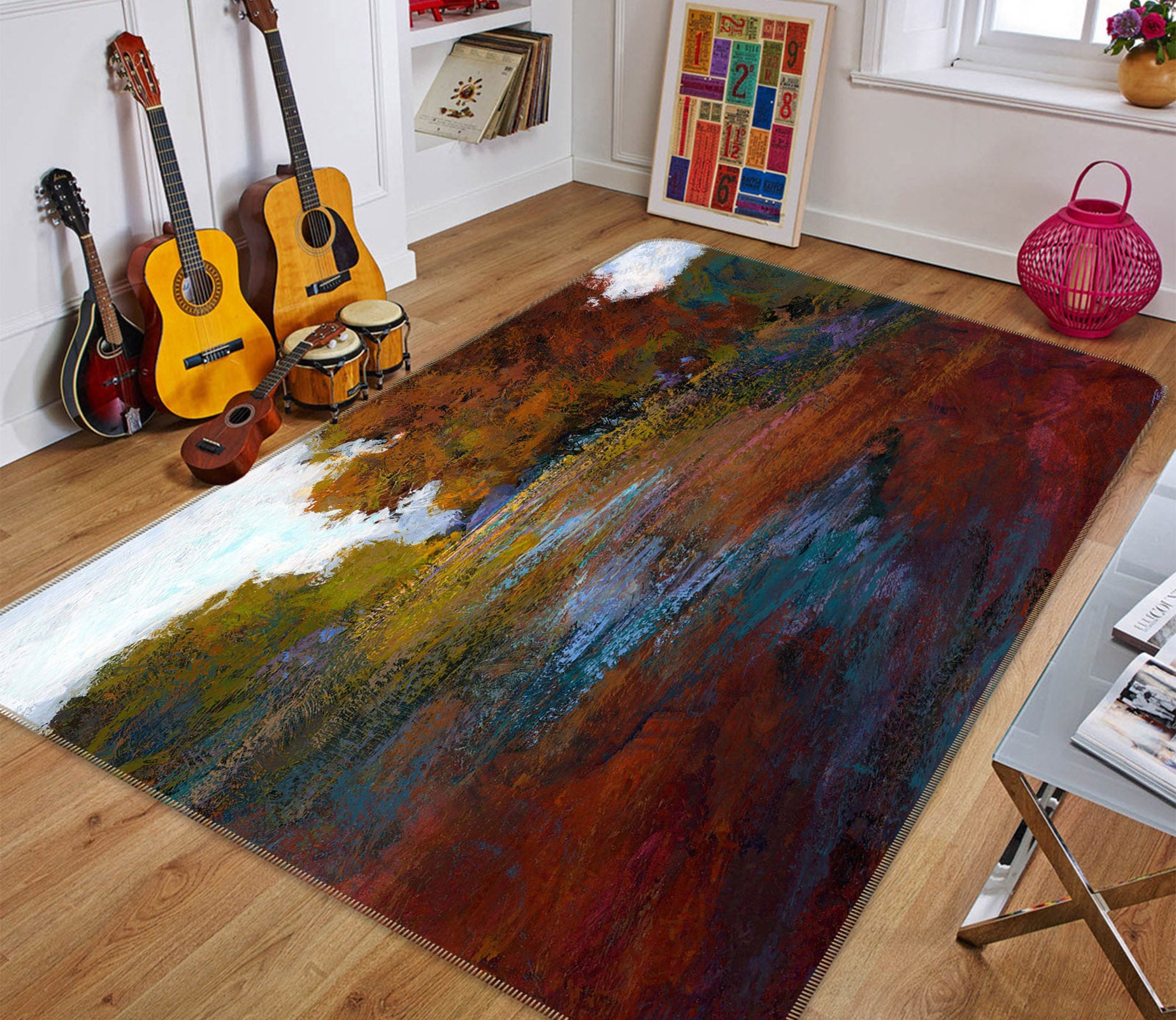 3D Maple Leaf 1040 Michael Tienhaara Rug Non Slip Rug Mat