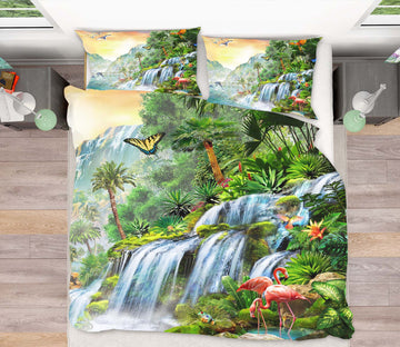 3D Forest Waterfall 2039 Adrian Chesterman Bedding Bed Pillowcases Quilt