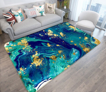 3D Dark Green Gold Powder 21 Non Slip Rug Mat Mat AJ Creativity Home 