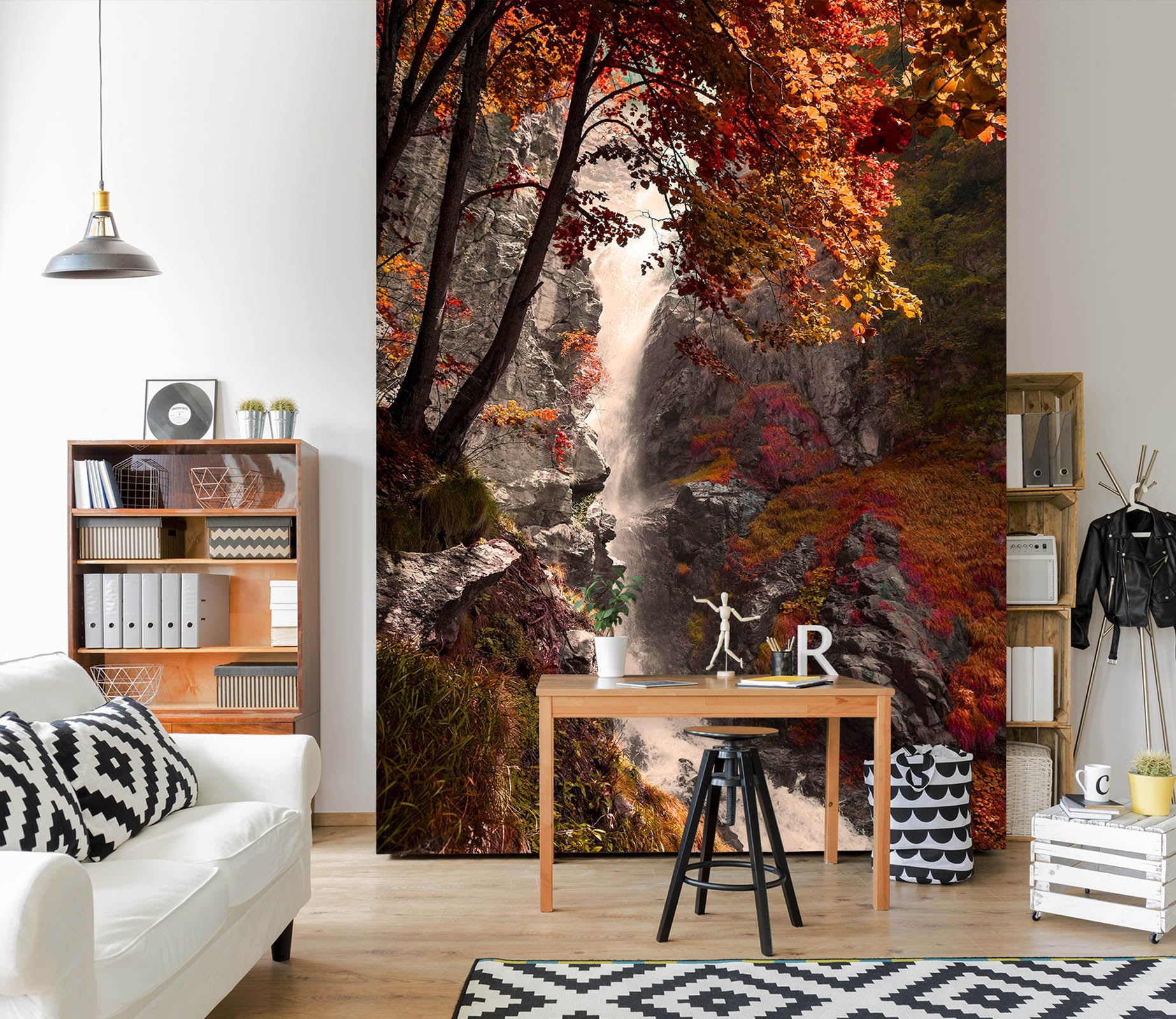 3D Mountain Falls 1456 Marco Carmassi Wall Mural Wall Murals