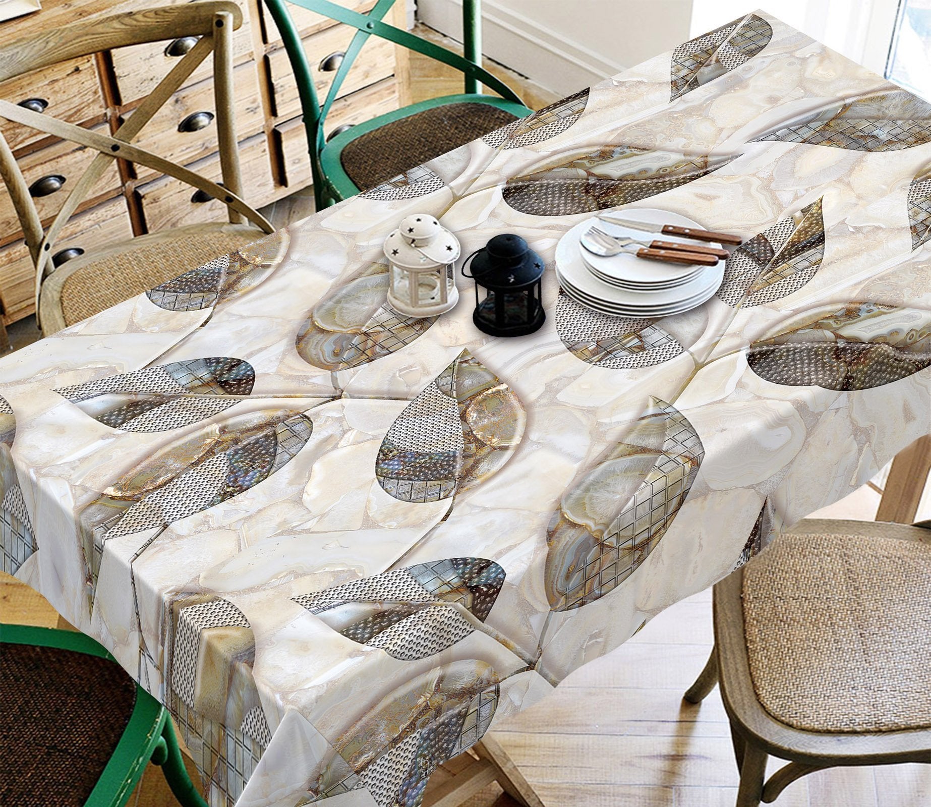 3D Leaf Shape Pattern 53 Tablecloths Wallpaper AJ Wallpaper 