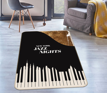 3D Black Piano Keys 1066 Boris Draschoff Rug Non Slip Rug Mat