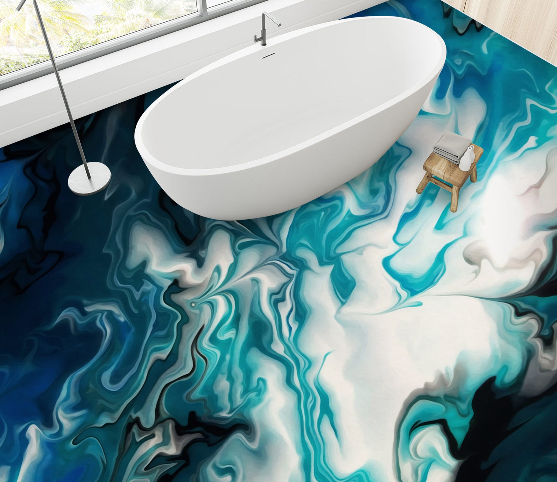 3D Artistic Blue Texture 1196 Floor Mural  Wallpaper Murals Self-Adhesive Removable Print Epoxy