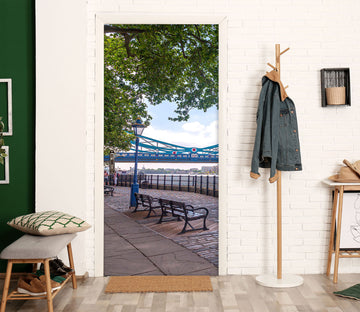 3D Bridge Riverside Bench 106115 Assaf Frank Door Mural