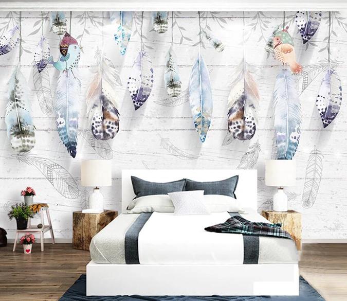 3D Colored Feather 428 Wall Murals Wallpaper AJ Wallpaper 2 