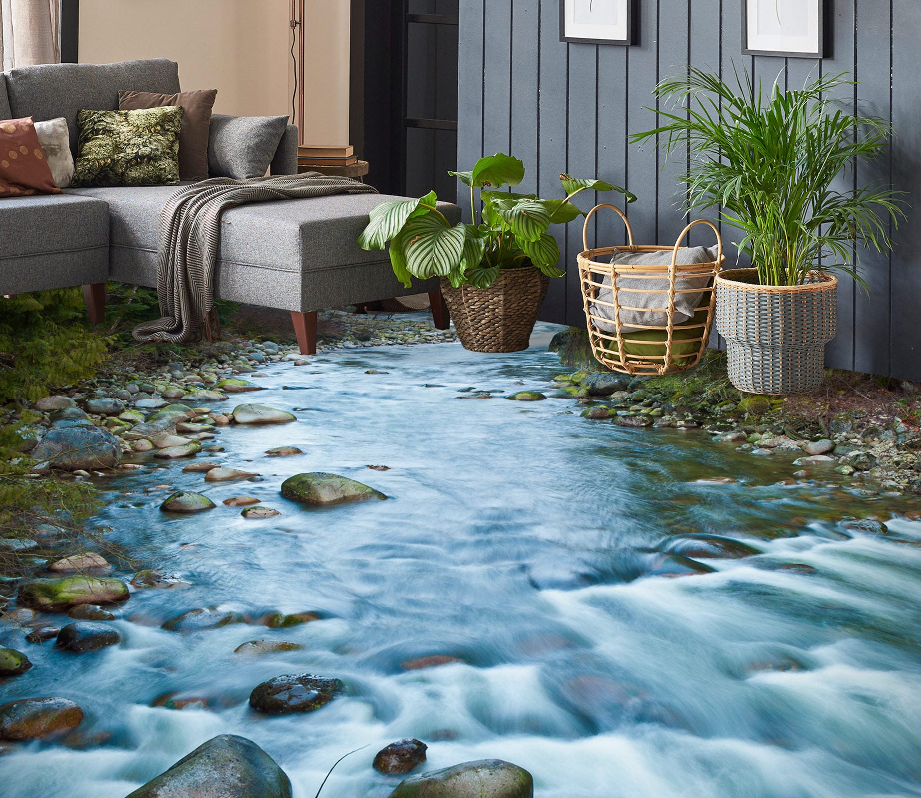 3D Fierce Blue River 1011 Floor Mural  Wallpaper Murals Self-Adhesive Removable Print Epoxy