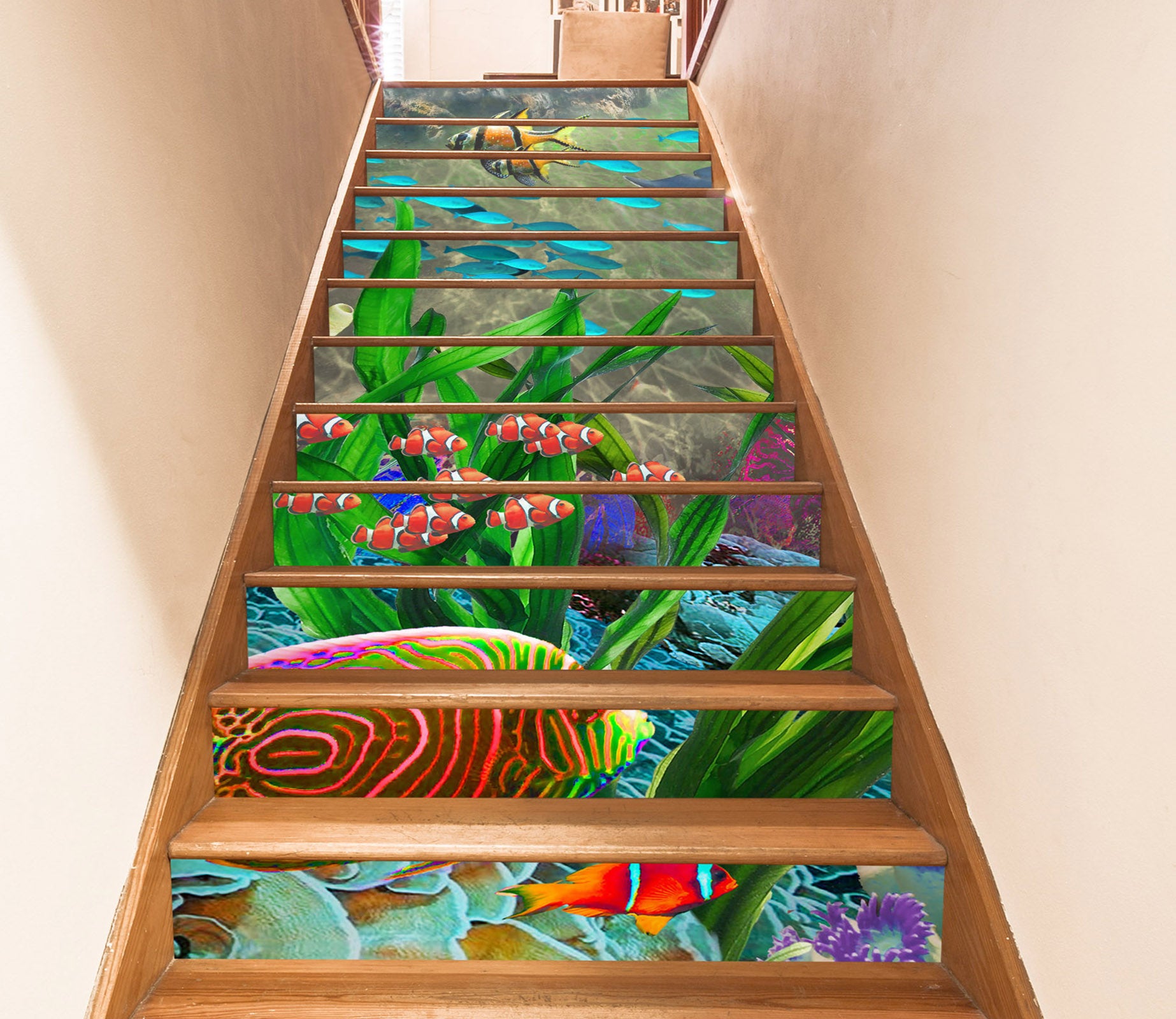 3D Ocean Fish Seaweed 96191 Adrian Chesterman Stair Risers