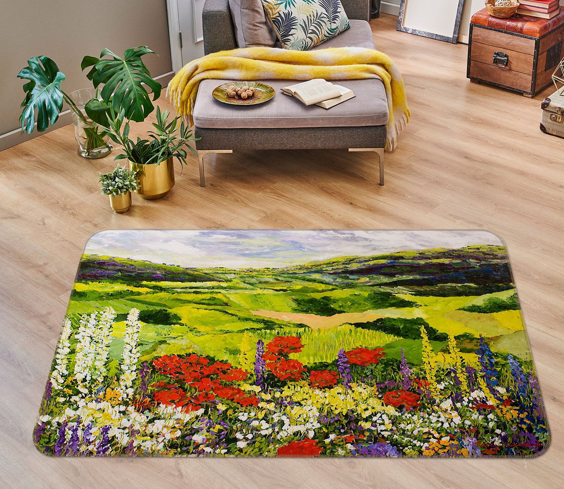 3D Garden Aroma 1042 Allan P. Friedlander Rug Non Slip Rug Mat