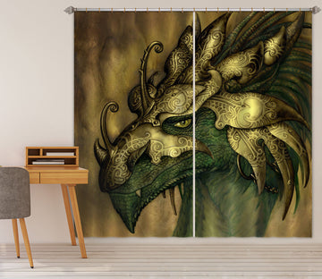 3D Dragon Head 8013 Ciruelo Curtain Curtains Drapes