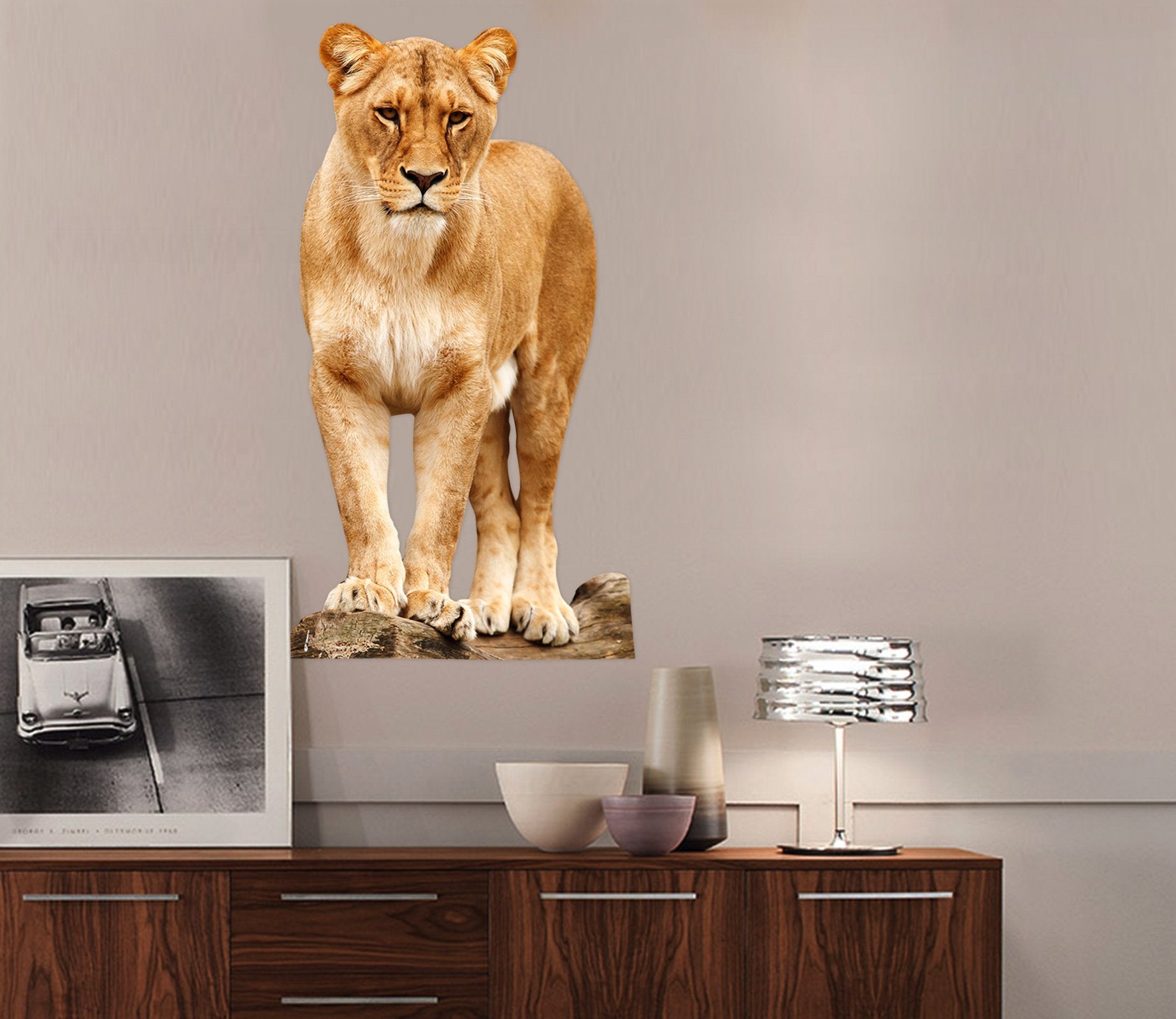 3D Standing Leopard 002 Animals Wall Stickers Wallpaper AJ Wallpaper 