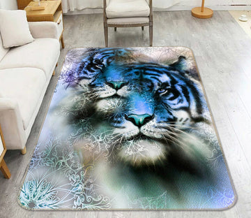 3D Blue Tiger 206 Animal Non Slip Rug Mat